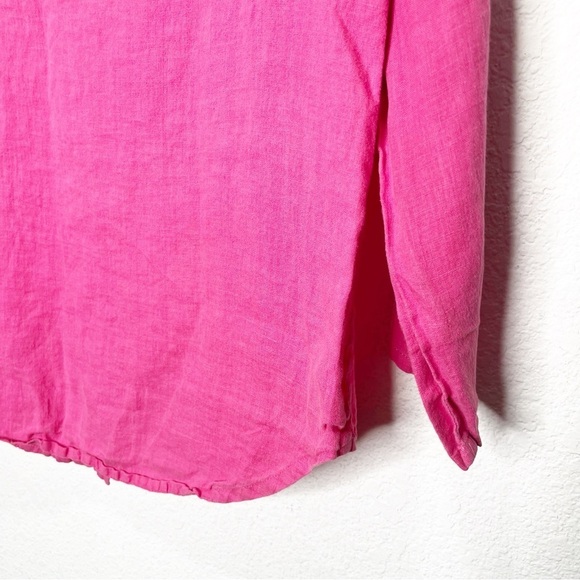 Flax 100% Linen Button Up Shell Button Top Lagenlook P 4-6 - Picture 7 of 10